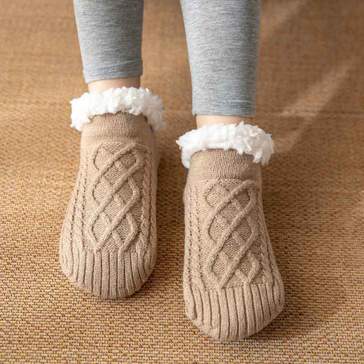 Eliza | Women's cable-knit anti-slip fleece socks