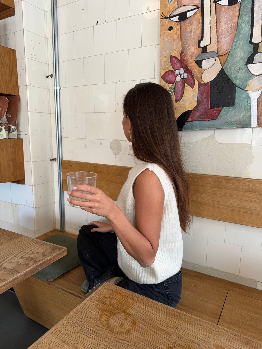 Rossy | Women’s sleeveless turtleneck knit top with soft ribbed texture