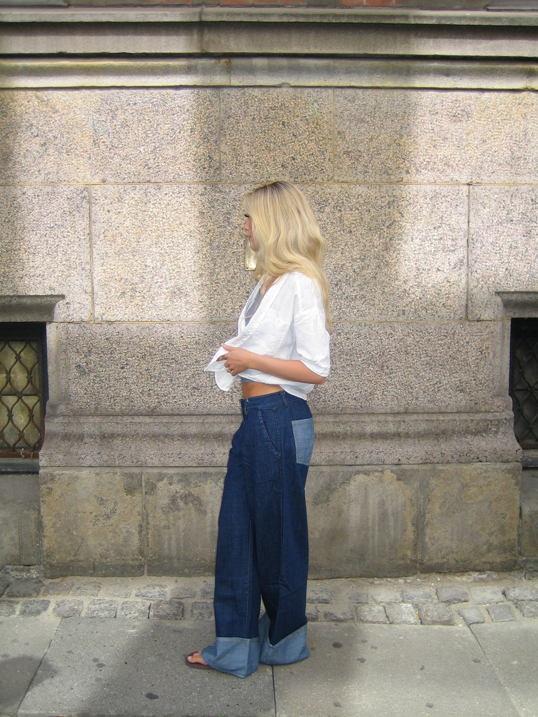 Mercie | Women’s low-rise wide-leg jeans with folded hem