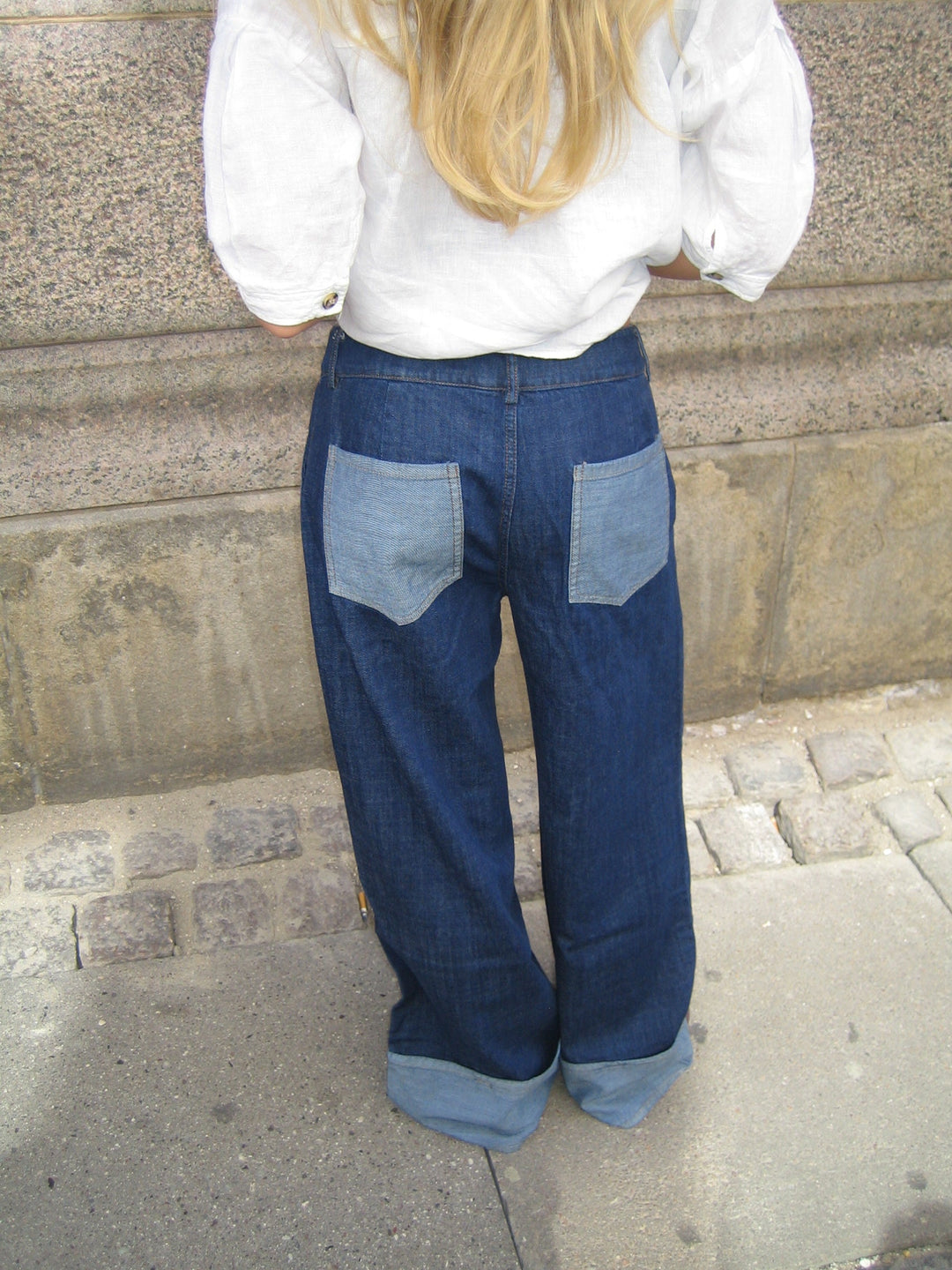 Mercie | Women’s low-rise wide-leg jeans with folded hem