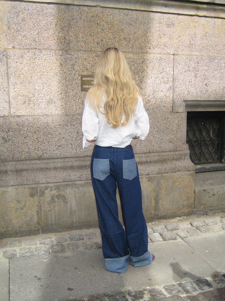 Mercie | Women’s low-rise wide-leg jeans with folded hem