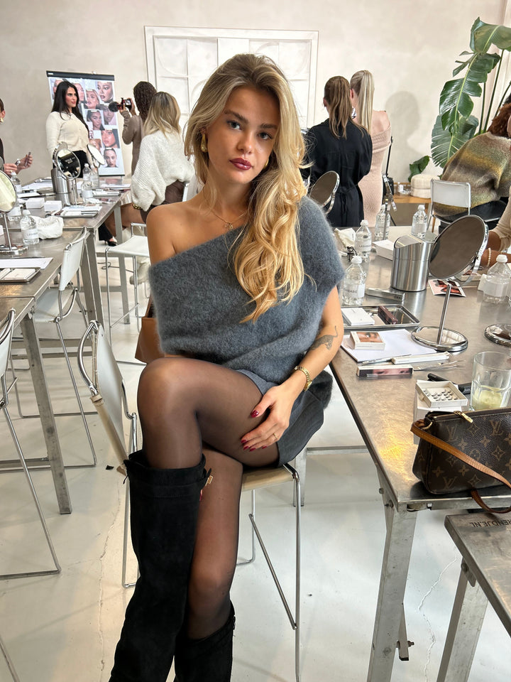 Esme | Women’s knit blouse with off-shoulder design