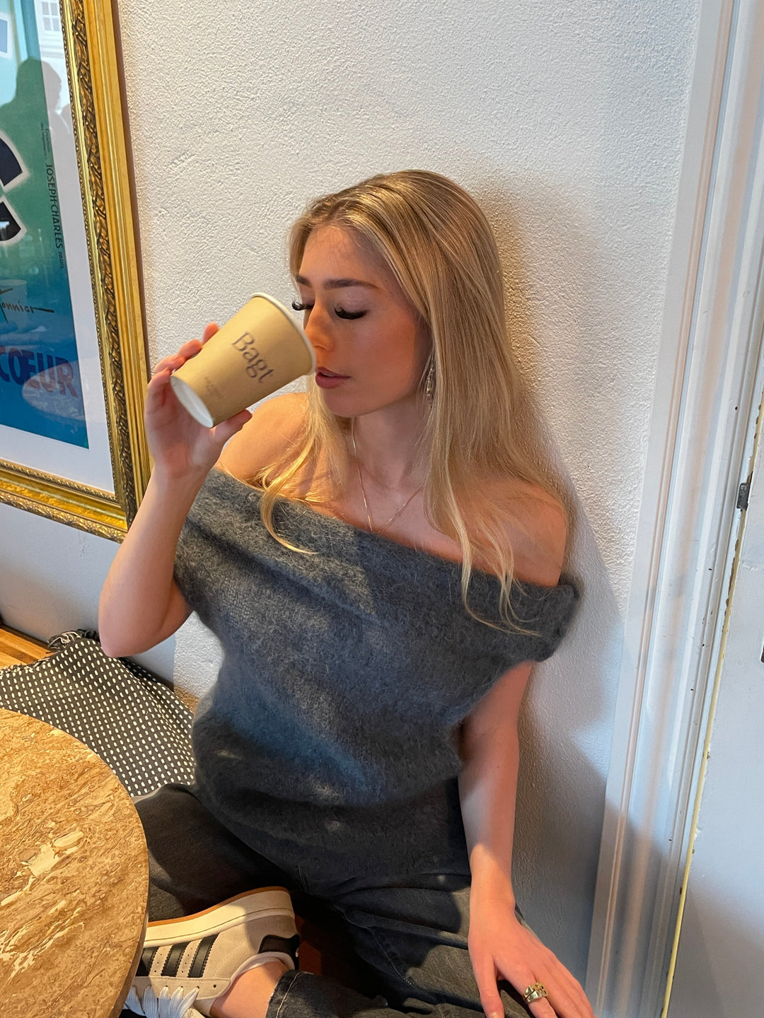 Esme | Women’s knit blouse with off-shoulder design