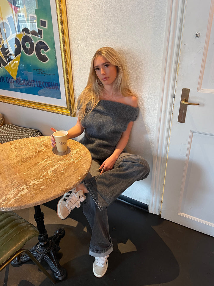 Esme | Women’s knit blouse with off-shoulder design