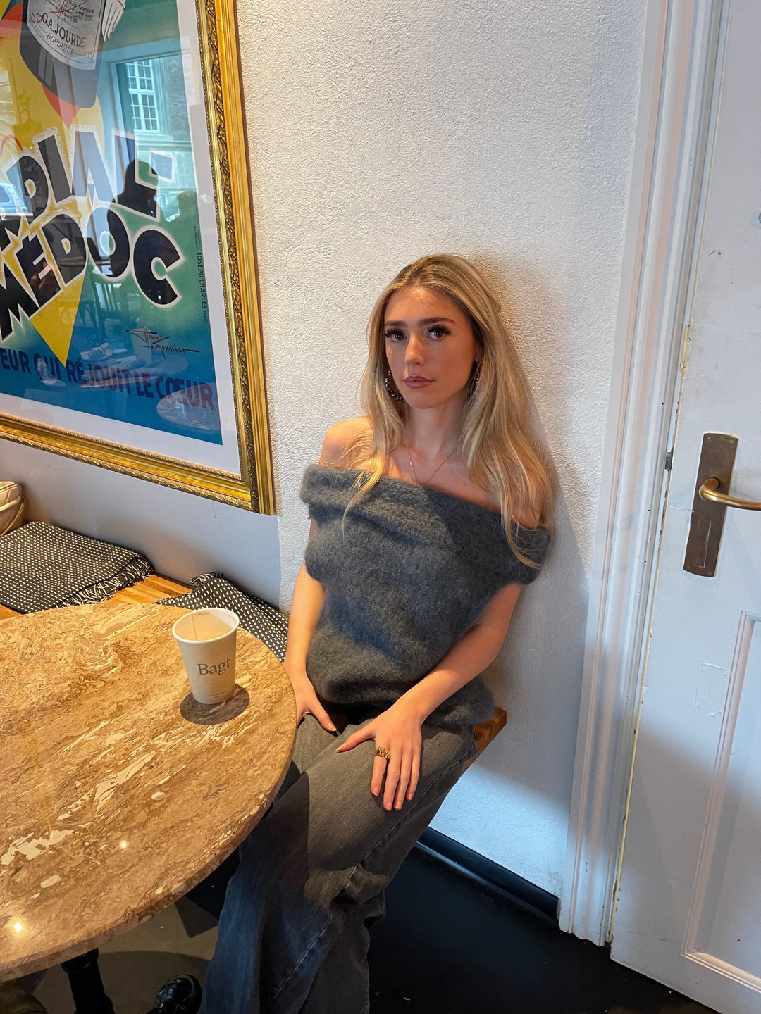 Esme | Women’s knit blouse with off-shoulder design