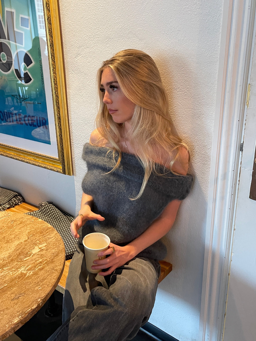 Esme | Women’s knit blouse with off-shoulder design