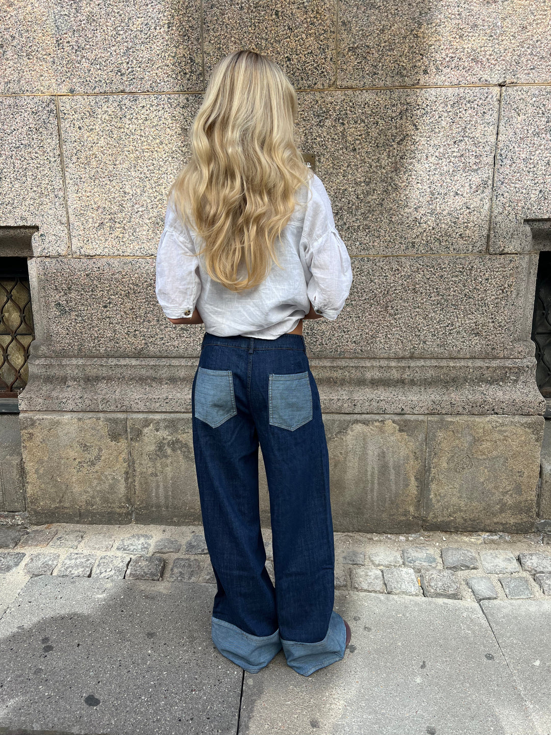 Mercie | Women’s low-rise wide-leg jeans with folded hem