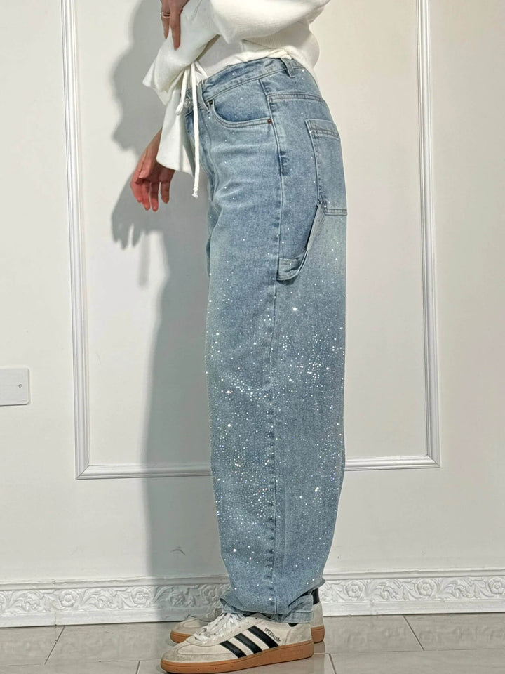 Rafaela | Balloon fit jeans with diamant details