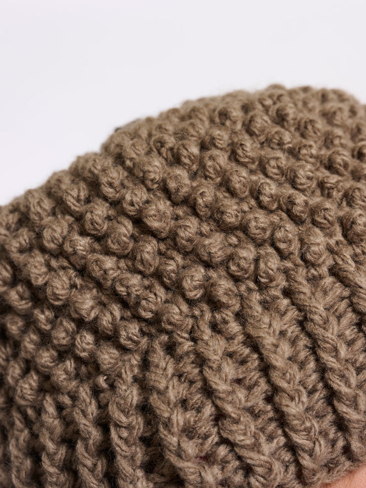 Nica | Women’s chunky knit beanie with faux fur pom