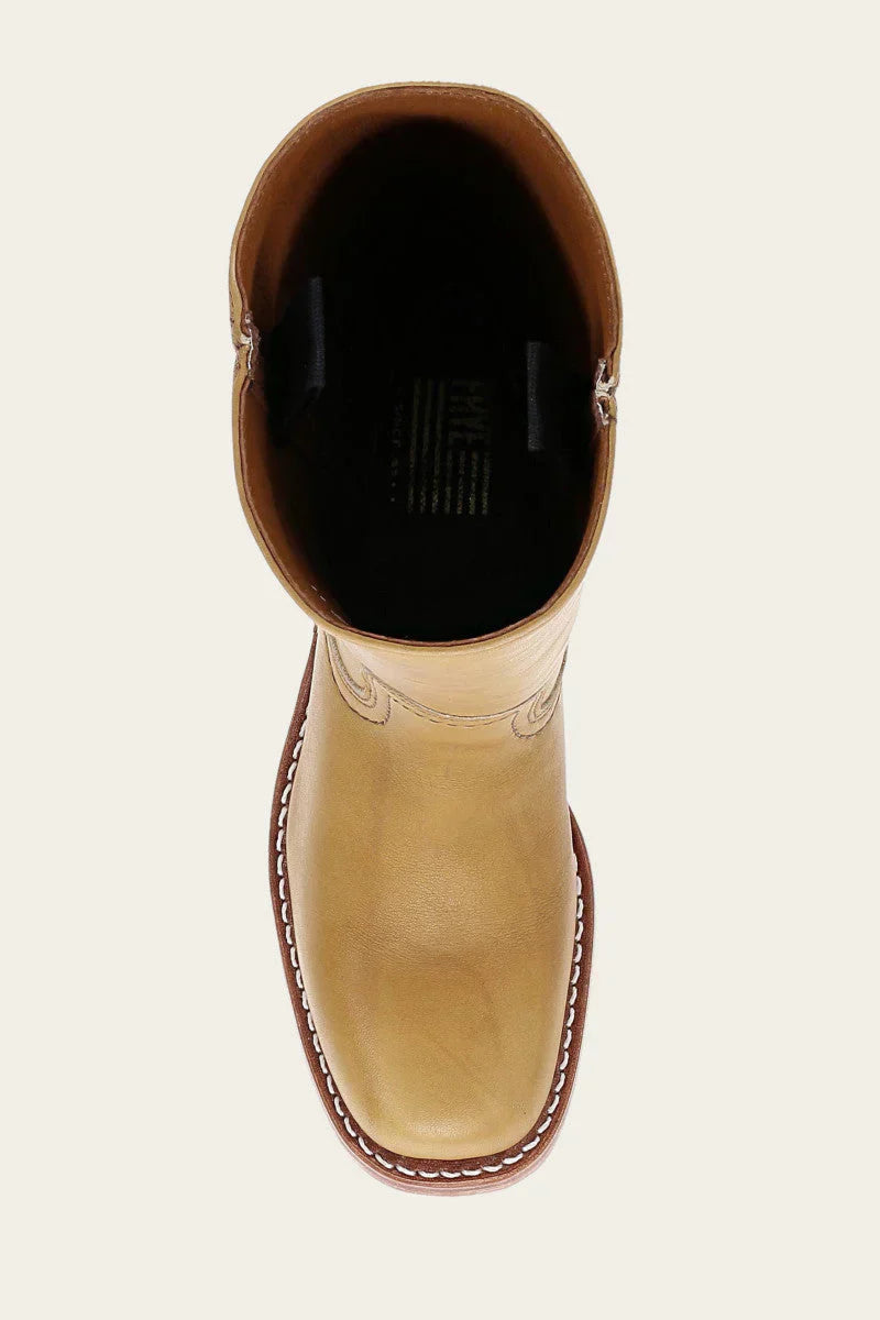 Women’s high boots with rounded toe and low heel