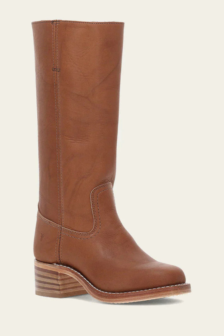 Women’s high boots with rounded toe and low heel
