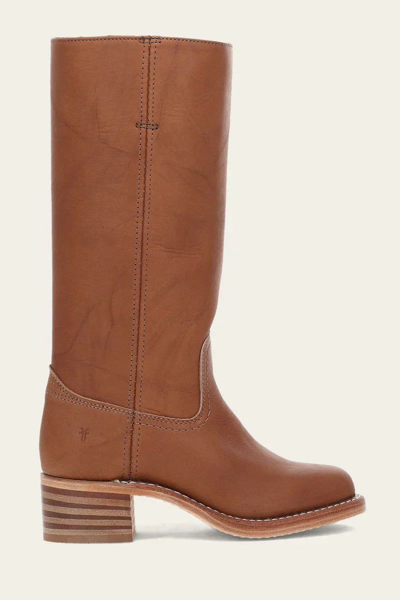 Women’s high boots with rounded toe and low heel