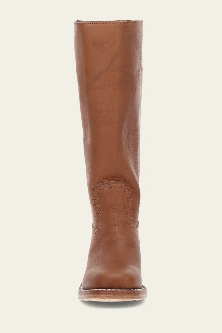 Women’s high boots with rounded toe and low heel
