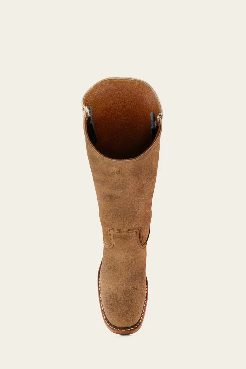 Women’s high boots with rounded toe and low heel