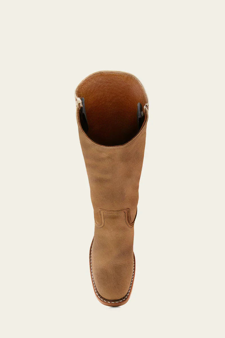 Women’s high boots with rounded toe and low heel