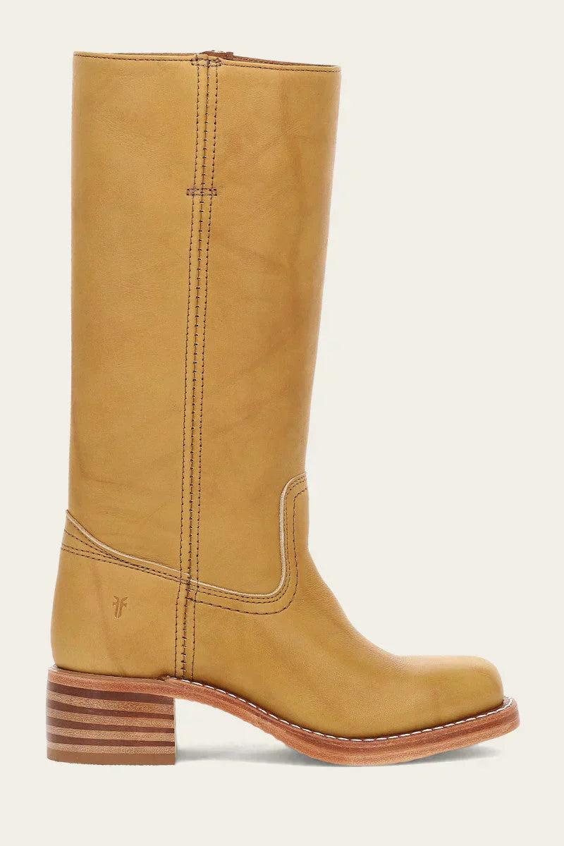 Women’s high boots with rounded toe and low heel
