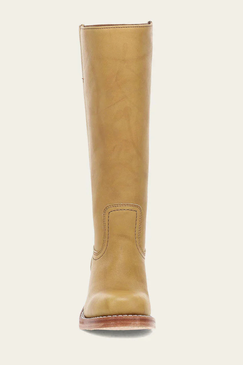 Women’s high boots with rounded toe and low heel