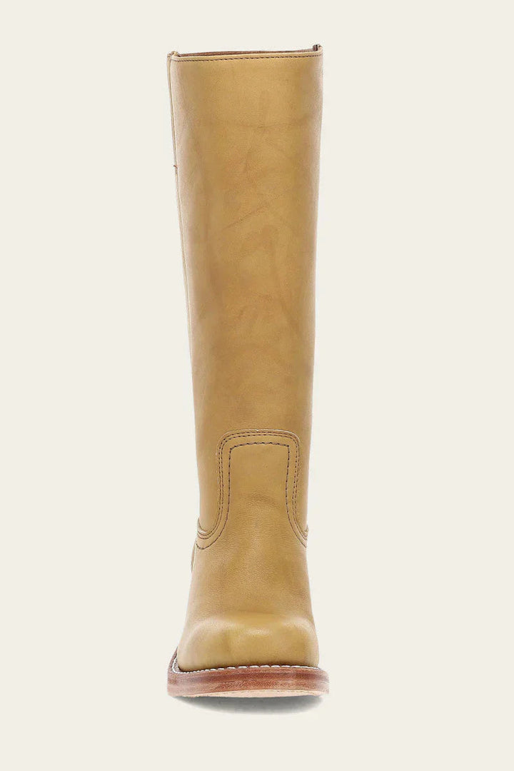 Women’s high boots with rounded toe and low heel