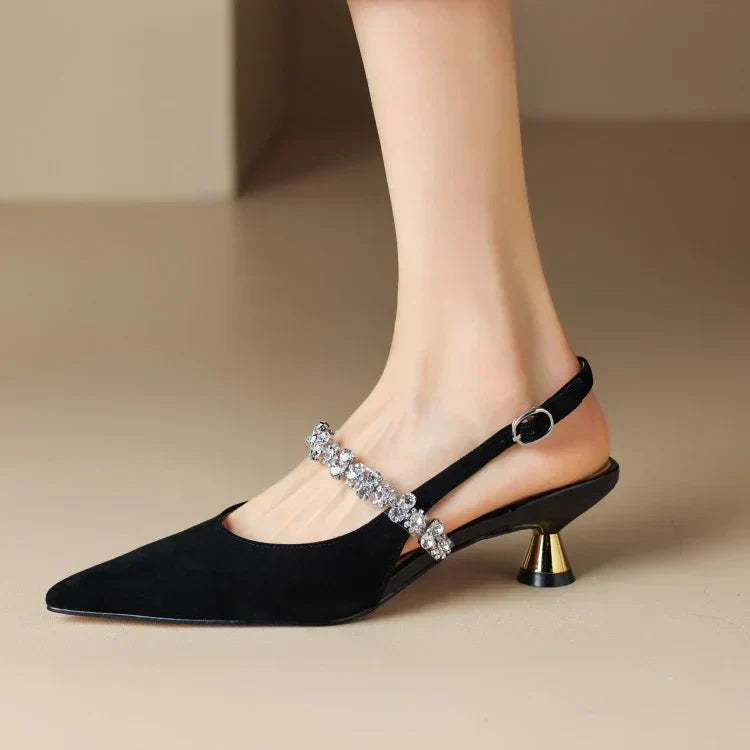 Daphne | Women’s slingback sandals with crystal strap