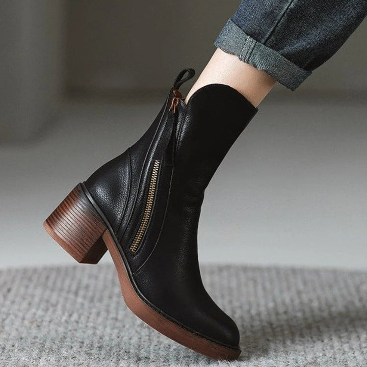 Zuri | Women’s premium leather block heel ankle boots