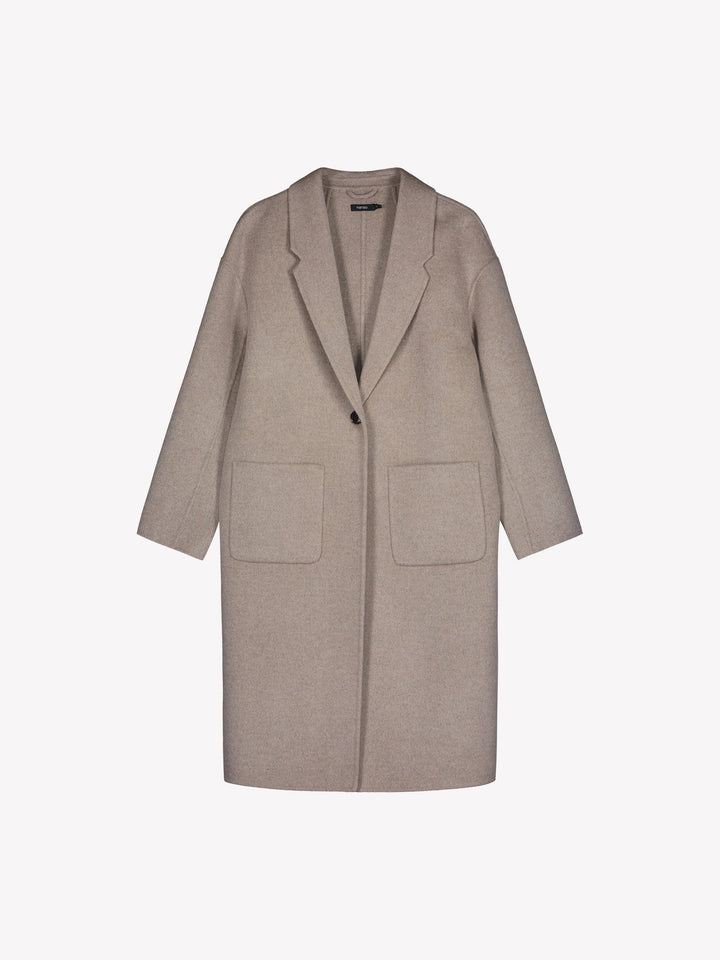 Yasmine | Women’s single button wool blend coat with front patch pockets