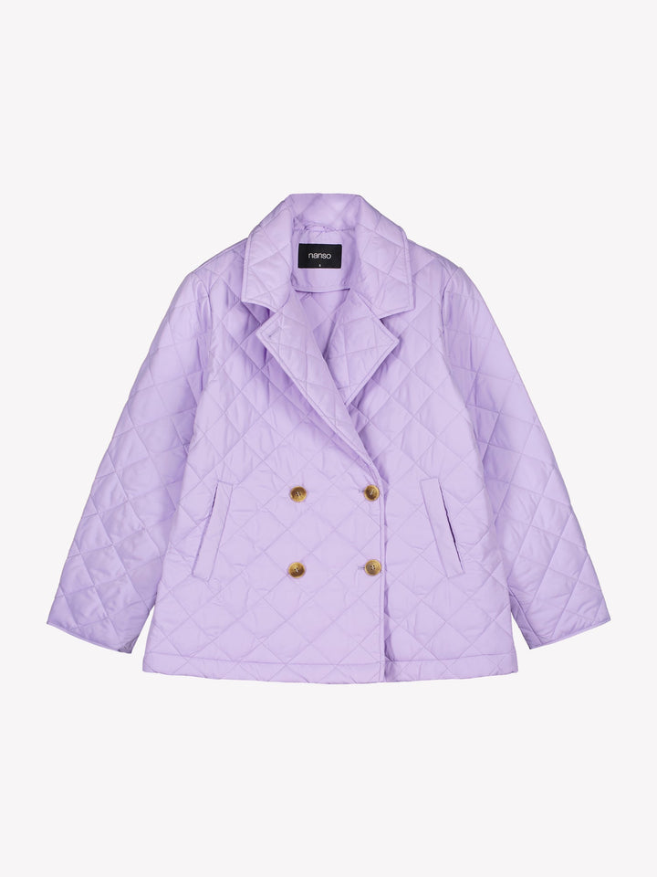 Angie |  Women’s double-breasted quilted jacket with wide lapel collar