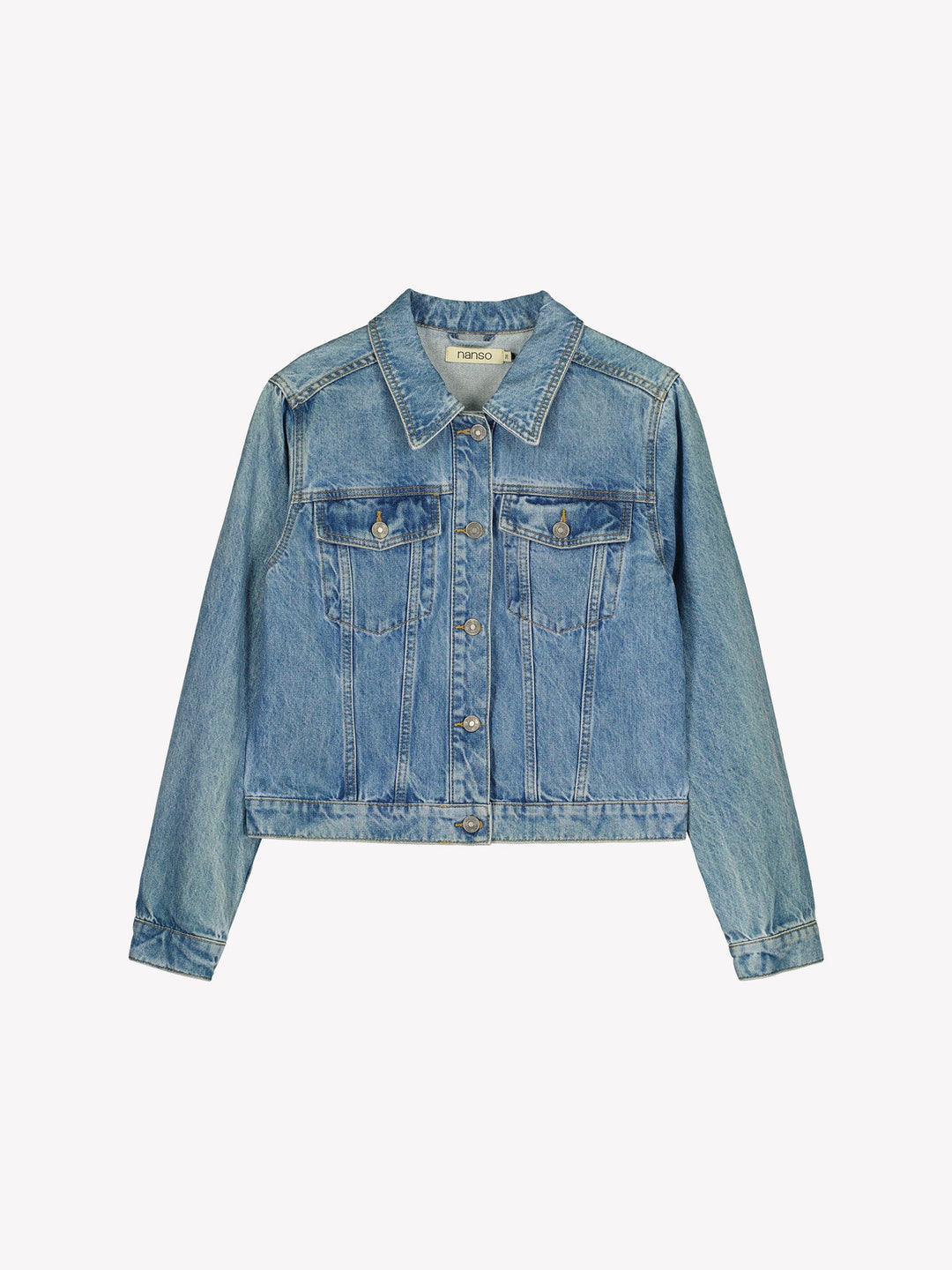 Adhara  | Women’s classic full button denim jacket with flap chest pockets