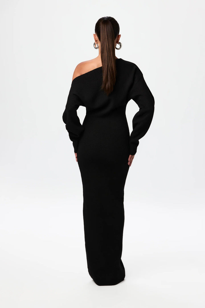Vanessa | Off-shoulder elegant midi dress for day and evening wear
