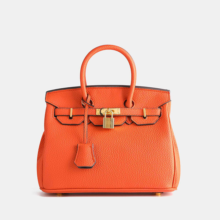 Amaya | Women’s luxurious embossed leather handbag with gold accents