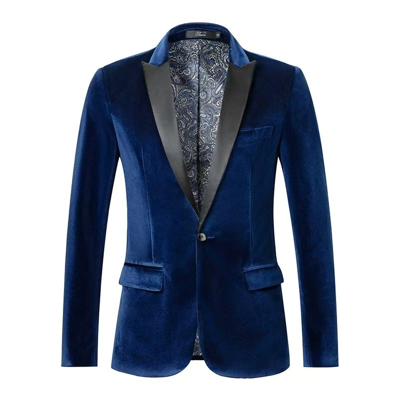 Adrian | Velvet slim-fit suit jacket with satin lapel