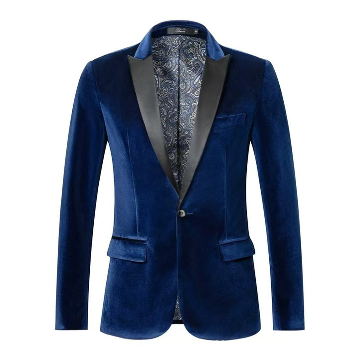 Adrian | Velvet slim-fit suit jacket with satin lapel