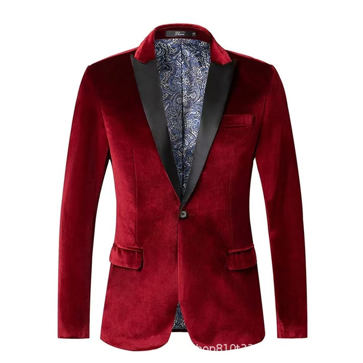 Adrian | Velvet slim-fit suit jacket with satin lapel