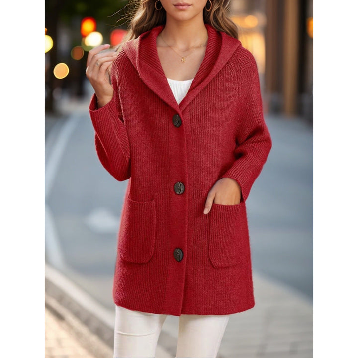 Viah | Women’s hooded mid length knit cardigan