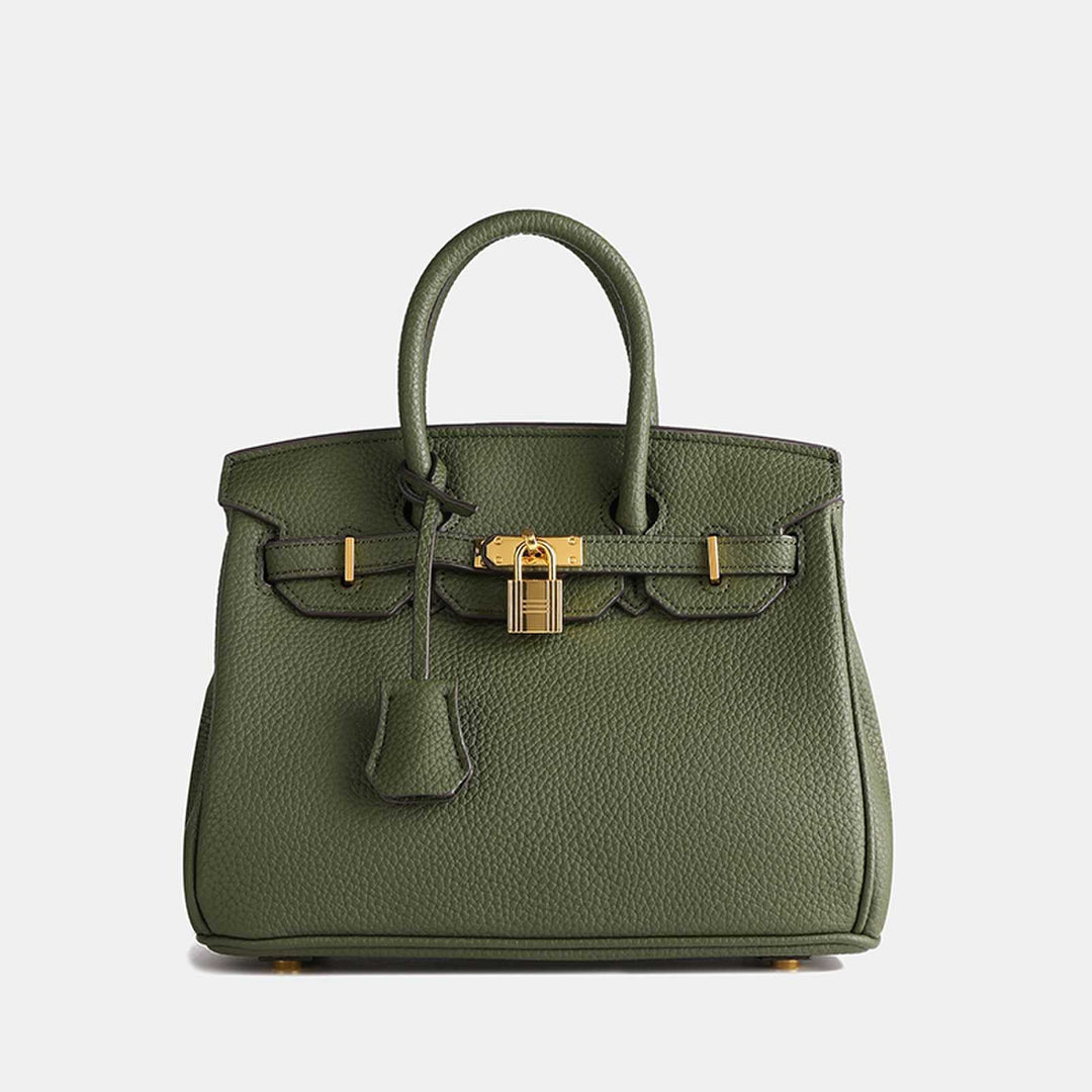 Amaya | Women’s luxurious embossed leather handbag with gold accents