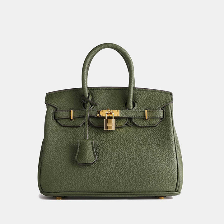 Amaya | Women’s luxurious embossed leather handbag with gold accents