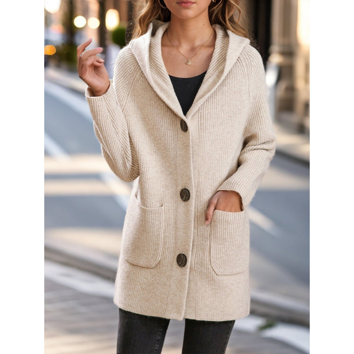 Viah | Women’s hooded mid length knit cardigan