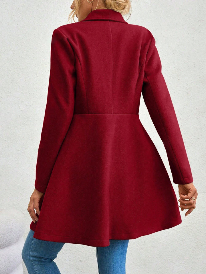 Emma | Women’s long slim-fit coat with notch lapel and button closure