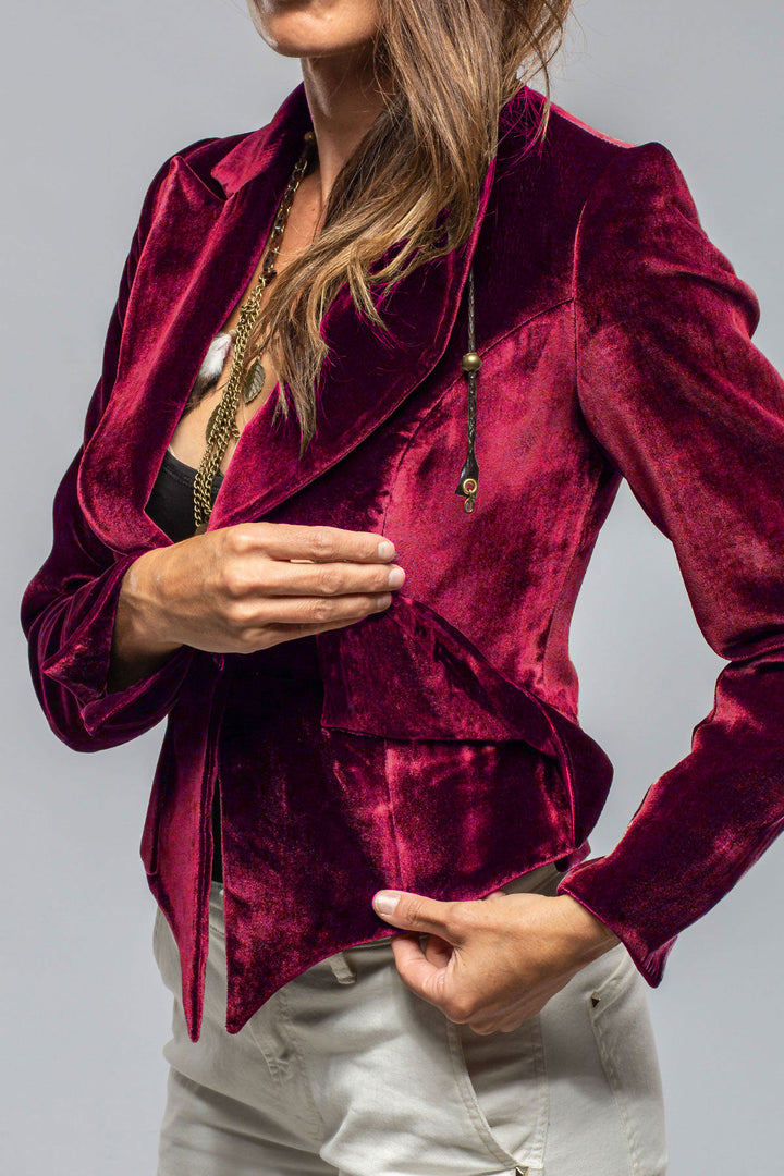 Allina | Velvet one-button fitted blazer jacket
