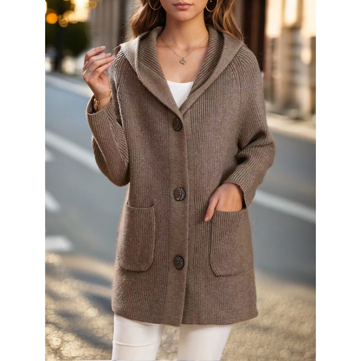 Viah | Women’s hooded mid length knit cardigan