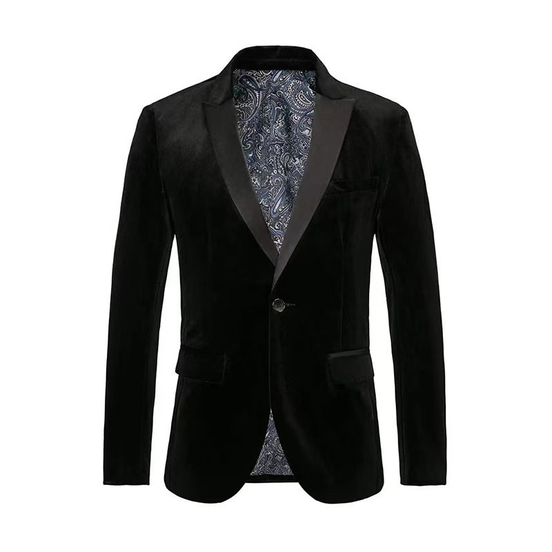 Adrian | Velvet slim-fit suit jacket with satin lapel