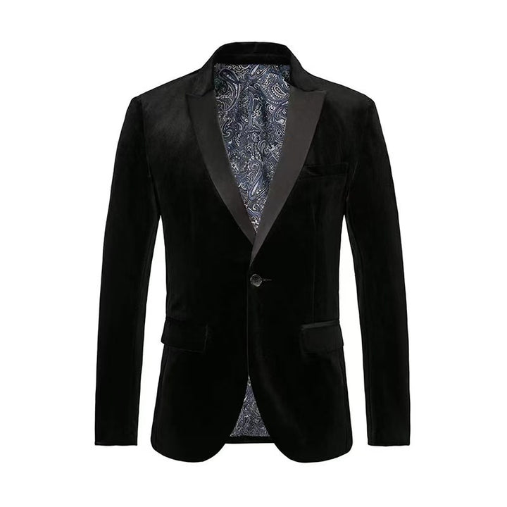 Adrian | Velvet slim-fit suit jacket with satin lapel