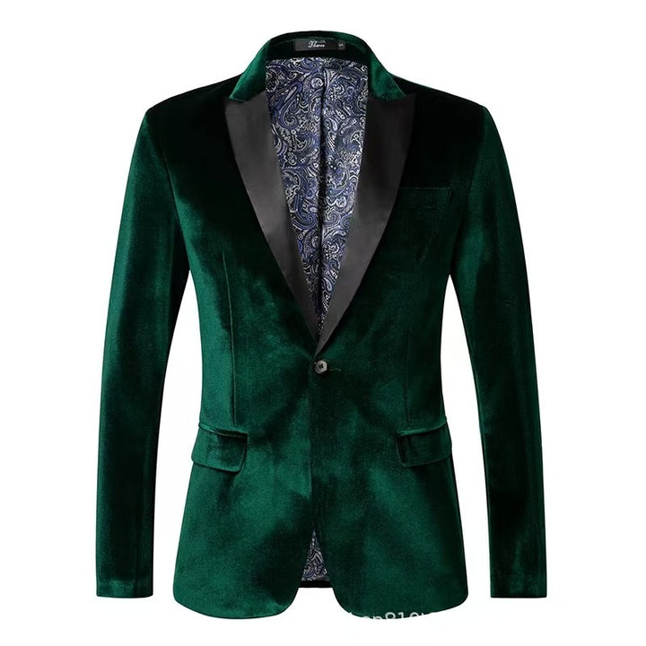 Adrian | Velvet slim-fit suit jacket with satin lapel