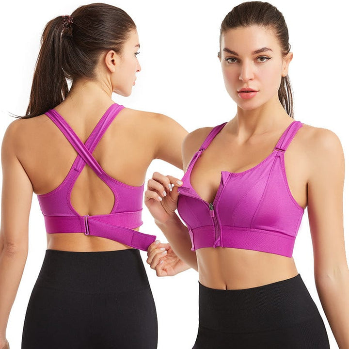 Audie | Women’s front-zip sports bra with adjustable straps