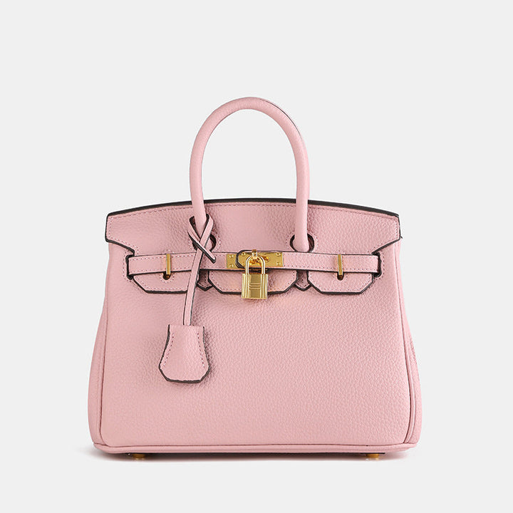 Amaya | Women’s luxurious embossed leather handbag with gold accents