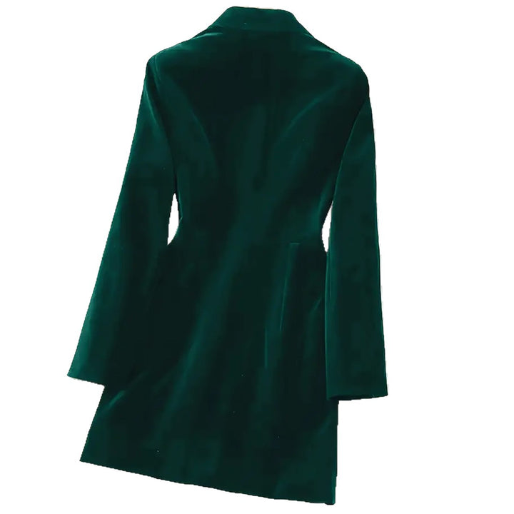 Averie | Elegant double-breasted velvet long sleeve blazer dress