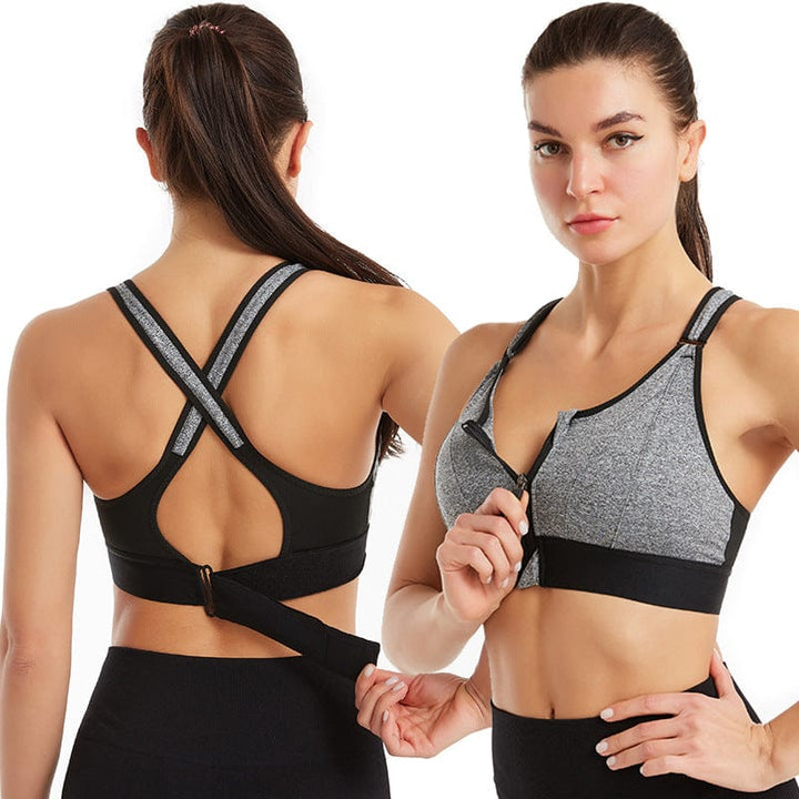 Audie | Women’s front-zip sports bra with adjustable straps