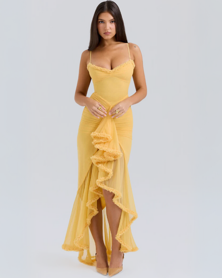 Yuri | Women’s ruffle maxi dress with full-length silhouette