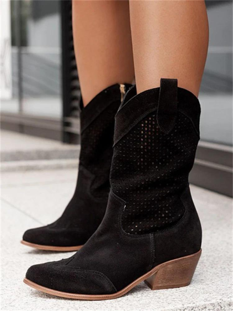 Adalyn | Perforated ankle cowboy boots