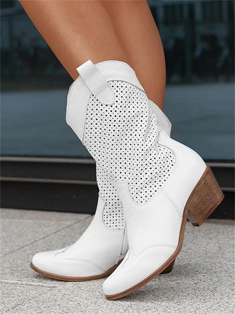 Adalyn | Perforated ankle cowboy boots