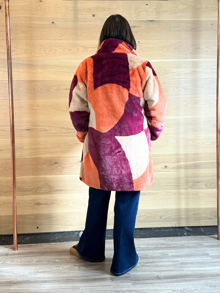 Emelia | Women’s faux fur color block coat